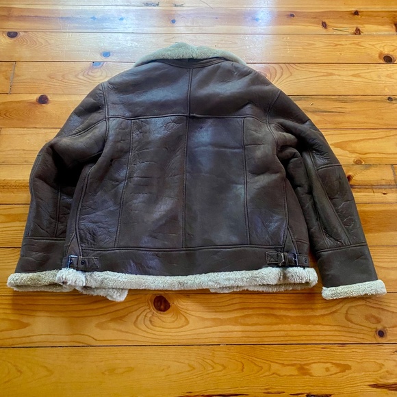Men Bomber Leather Jacket - Picture 7 of 8